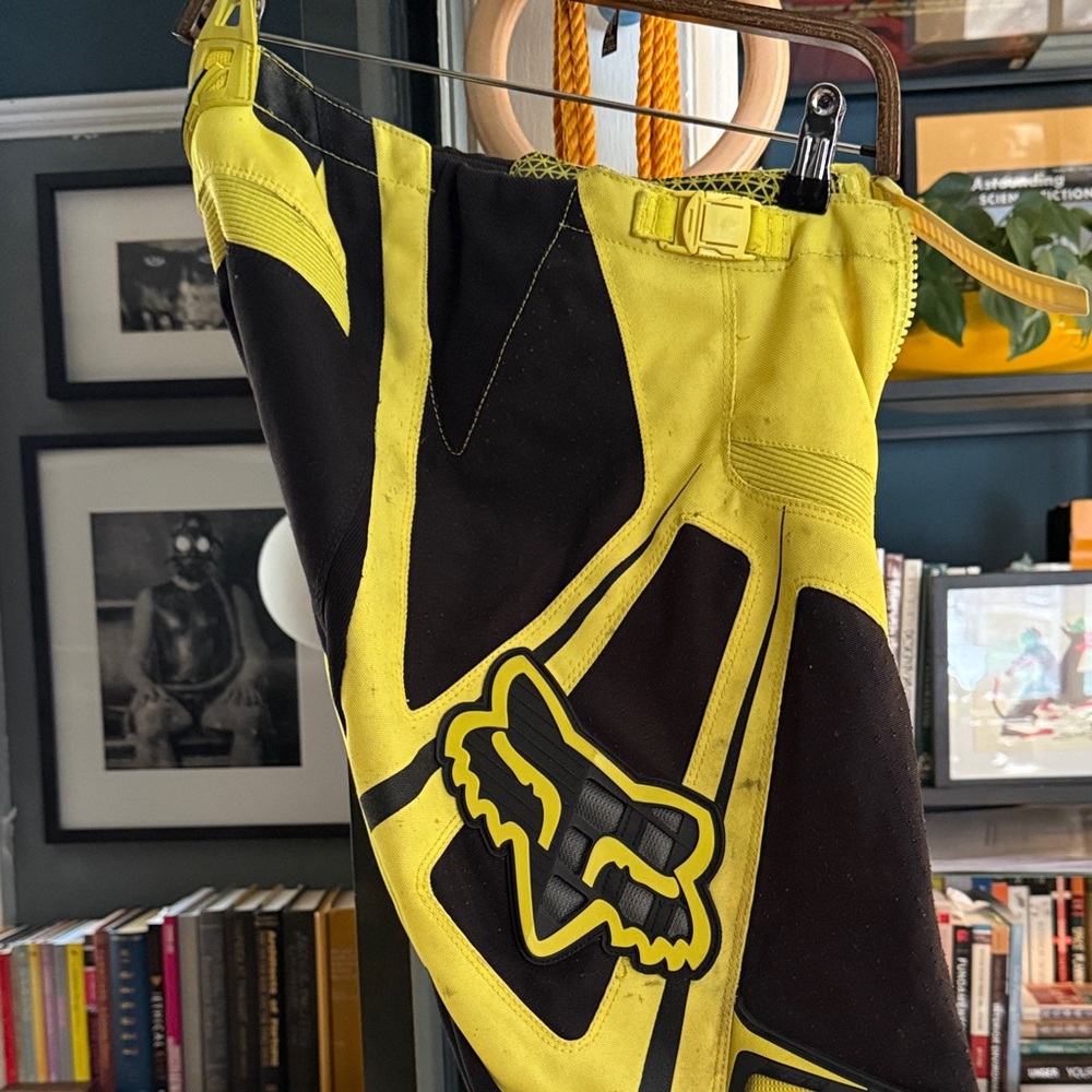 Fox Men's Black and Yellow Racing Pants